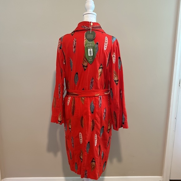 Farm Rio Spring Plume Embroidered Feathers Kimono In Red Multi NWT Size Small - Picture 9 of 15